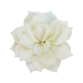 Close-up of a white 8cm fabric lotus flower accessory with layered petals for DIY crafts - Beige