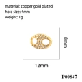 Detailansicht der 18K vergoldeten Schweinenase-Verbindung mit Zirkonia-Steinen besetzt - P00847/Ankerverbindung/Ovaler Stecker