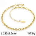 Golden stainless steel chain anklet with lobster clasp and length 230mm, weight 5g - Gold Style (KJ3759-Z)