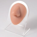 Silicone nose model with acrylic stand for body piercing display and training - Brown-Nose