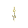 Pendentif éclair doré serti de zircons micro-pavé avec une finition plaqué or 18K - Éclair D31