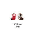 Detail of Santa sock alloy charms in red enamel and gold finish with size 15x19mm - Striped Christmas Stocking (15*19mm)