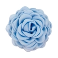 Light blue fabric rose hair claw clip with elegant 3D textile flower design for women - 12cm / Light Blue