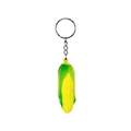 Miniature sweet corn keychain made of soft PU foam with green husks and yellow kernels - Large Corn