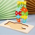 Wooden bear 3D puzzle toy with numbers 1 to 10 for kids early learning and development - Bear