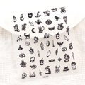Adesivi per unghie 5D Halloween con motivi gotici streghe e gatti neri su tessuto a rete - TS-190 Stile Gotico di Halloween
