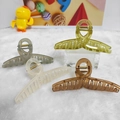 Set of four large jelly colored hair claws with ribbons in various translucent finishes - 13CM Ribbon Jelly Style / 4 Pieces/Pack / Colorful