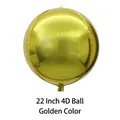22 inch 4D sphere balloon in shiny metallic gold finish for party decoration - 22 Inch 4D Ball / Gold