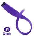 Vibrant purple 22-inch synthetic hair extension clip with a stylish gradient finish - Purple (14)