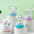 Luminous Sanrio crystal ball with Cinnamoroll and Kuromi on flower-themed bases - 2371 Floral Pet