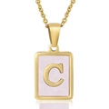 Pink Shell Letter C Style (With Chain)