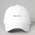 Casquette de baseball en coton blanc minimaliste avec inscription Carpe Diem imprimée - Taille unique / Blanc