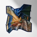 Détail de la peinture de Van Gogh Terrasse du Café sur un carré de soie de 53cm - 53cm / Terrasse du café le soir - Van Gogh