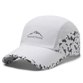 Weiße atmungsaktive Mesh-Baseballkappe mit Camouflage-Besatz für Outdoor-Sonnenschutz - Verstellbar / Weiß