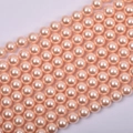 Champagne pink glass pearl beads strand for DIY jewelry making with high luster finish - 4mm Straight Hole/Approx 100pcs Per Strand / Apricot Pink