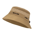 Cappello da pescatore kaki in mesh traspirante con cordino regolabile per escursionismo - Colore 2 (Cachi - Mesh Traspirante)