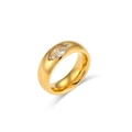 Anello placcato oro 18K lucido con zircone taglio marquise in incastonatura a castone - US 6 / Zircone Marquise Oro