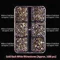 Witte strass-stenen met gouden basis in 6 maten van SS4 tot SS16 voor nail art decor - Gouden Bodem Witte Steentjes (98)