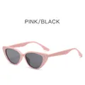 Occhiali da sole cat-eye retrò con montatura in plastica rosa e lenti grigio scuro - Montatura Rosa Lente Grigio Scuro
