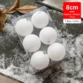 Set of 6 white glitter Christmas balls, 8cm diameter, elegant festive holiday ornaments - White Glitter Style (Q-A02-37)