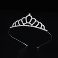 Elegante cerchietto a corona con strass argento per bambine con design ad arco simmetrico - Stile 1