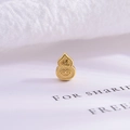 Golden S925 silver gourd bead with Fu character and auspicious clouds for DIY jewelry - Type A - Gourd with 'Fu' Character