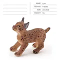 Realistisch lynx dierfiguur met bruine vlekken, miniatuur wildedieren speelgoed - Mini Zittende Lynx Welp (T15383)
