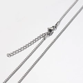Silver adjustable stainless steel box chain necklace with lobster clasp and extension - Box Chain / Steel