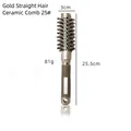 Detail view of 3cm golden ceramic barrel hairbrush with nylon bristles and size labels - 25# (3cm Diameter)