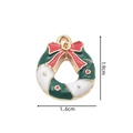 Christmas wreath alloy enamel pendant with red bow and gold finish for DIY jewelry - 2353 Christmas Wreath