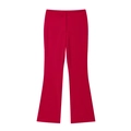 Pantalon évasé rouge à taille haute à plat sur un fond blanc propre et net - XS / Pantalon Rouge