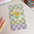 Cute green and purple checkerboard ziplock bag with tulip design for gift packaging - 13.5*22CM / Green Grid Tulip