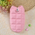 Pink quilted pet vest with leash D-ring for small dogs and cats, autumn/winter style - S / Pink