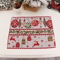 Kerst placemat met rendier- en kerstbalpatronen op een witte versierde tafel - Kerstbal Jacquard Stijl (J-CZ68)