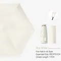 Compact cream 5-fold capsule sun umbrella with UV-blocking black coating and handle - Vinyl UPF50+ Telescopic Handle Style / Off White