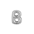Polished silver metal letter B bubble pendant for personalized DIY bracelet and watch band - Letter B / Silver