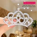 Pettine per capelli a corona d'argento con strass per bambine, 7x4,5 cm e gemme lucide - 9# Pettine per Capelli in Strass a Onda (Medio)