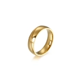 Minimalist 6mm gold stainless steel ring with elegant center groove design - Gold Men's Style KR86750-K