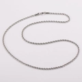 Collana a fune in acciaio inossidabile argento con chiusura a moschettone cilindrica - Argento 3mm 45cm