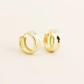 Orecchini a cerchio minimalisti in argento sterling S925 con finitura dorata lucida - Argento 925 / Oro