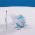 Miniature snowman figurine with blue hat and scarf for winter DIY decor, size 3.6x2.3cm - No.2 Tumbling Snowman / Blue Hat