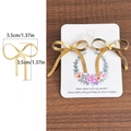 Elegantes pendientes de lazo en acero inoxidable bañado en oro 18K con cadenas - Estilo Longitud 3.5cm / Dorado