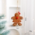 Gingerbread woman Christmas ornament with red bow and heart, dimensions 8.5x7cm - Gingerbread Man - Red Heart