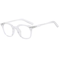 Classic transparent TR90 blue light blocking glasses frames with silver rivet accents - Clear (C04)