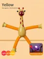 Yellow giraffe pop tube toy with LED lights and suction cups for creative sensory play - Yellow Giraffe (LED Light)