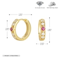 Vista macro dettagliata delle dimensioni degli orecchini in argento S925 con zirconi 5A - Argento 925 placcato oro giallo