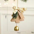 Christmas plush brown tree ornament with golden bell and Merry Christmas tag, size 12x7.5cm - 12cm Plush Tree Style / Khaki