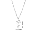 French style silver stainless steel lotus pendant necklace with 1.9cm x 1.04cm dimensions - August