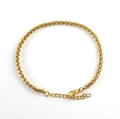 Dettaglio catena a spiga in acciaio inossidabile dorato con chiusura a moschettone - 3.0mm*21cm / Oro