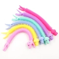 Rainbow dachshund stretch tube toys made of flexible TPR material for stress relief - Dog Stretch Toy